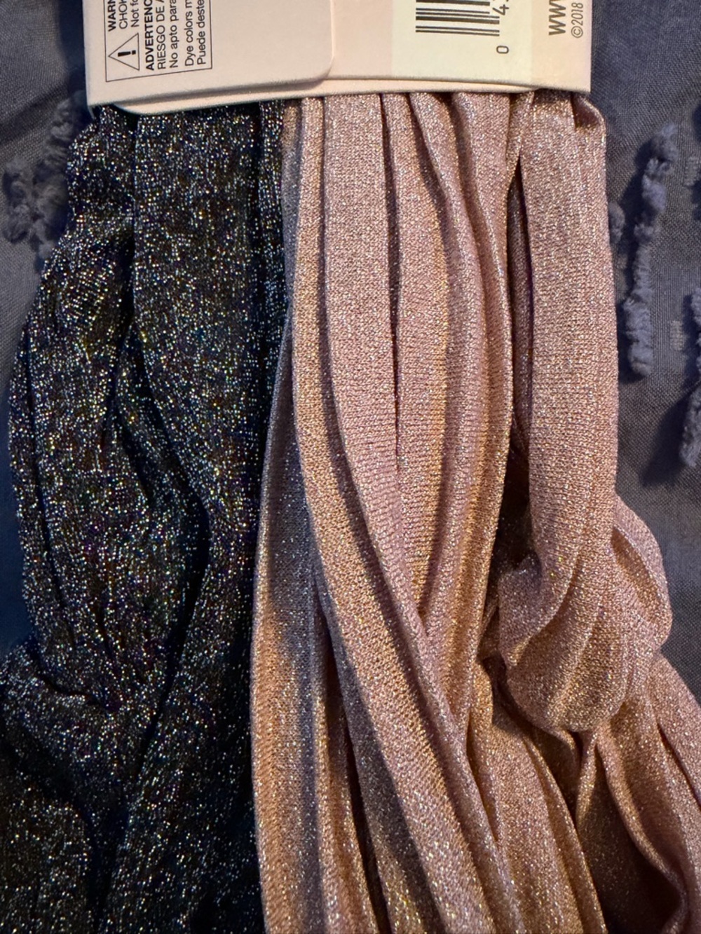 scünci Glitter Elastic Headwraps - Black & Rose Gold - Picture 6 of 6
